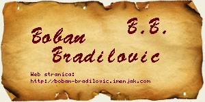 Boban Bradilović vizit kartica